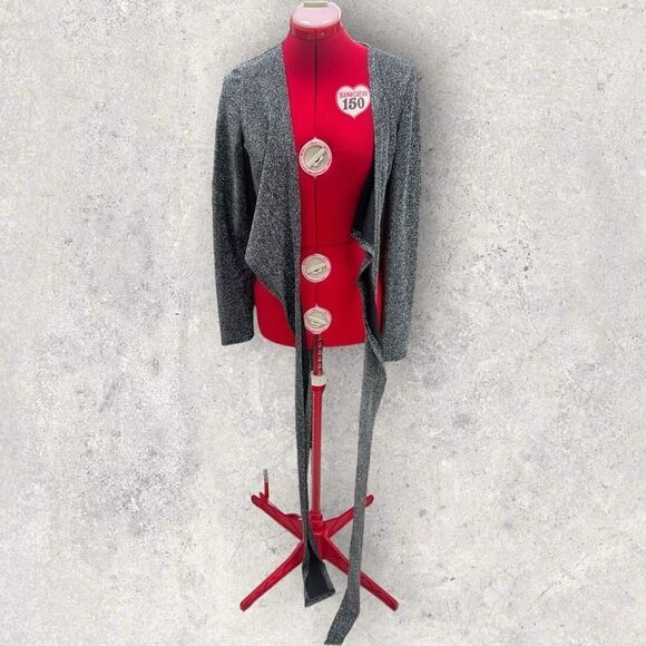 SHEIN large silver metallic wrap top EUC - Picture 4 of 4